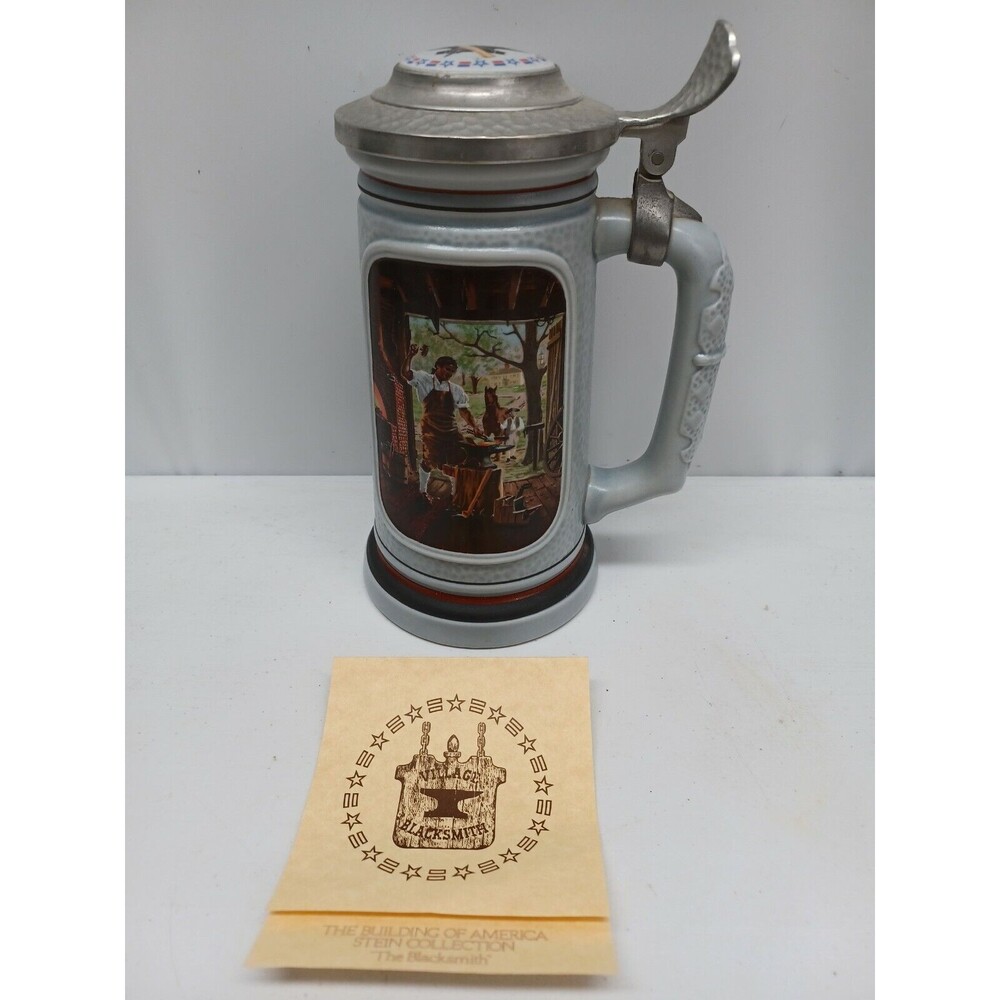 AVON The Building of America Beer Stein Collection The Blacksmith Vintage 1985